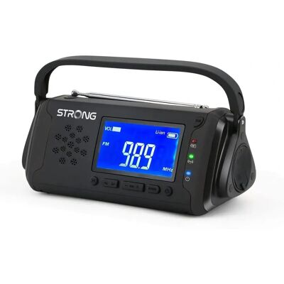 Strong Notfallradio mit Solar/Dynamo 4000mA - AM/FM, Schwarz Strong Notfallradio mit Solar/Dynamo 4000mA - AM/FM, Schwarz