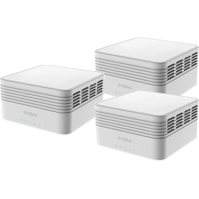 Strong MESHTRIAX3000 Mesh Wi-Fi - Kaksibandainen - Valkoinen - 3 Yksikköä Strong MESHTRIAX3000 Mesh Wi-Fi - Kaksibandainen - Valkoinen - 3 Yksikköä