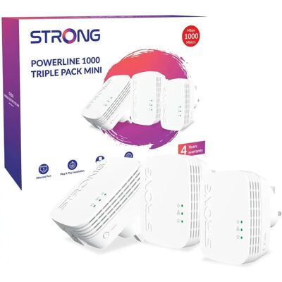 Kit Powerline 1000 Mini di Strong - Set di adattatori Powerline Kit Powerline 1000 Mini di Strong - Set di adattatori Powerline