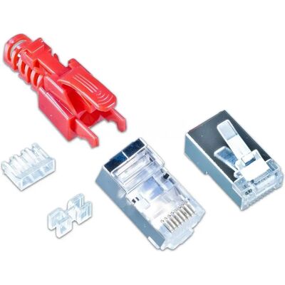 Wirewin KAT6A STP 10 RT Netzwerkstecker - Securelock, Rot Wirewin KAT6A STP 10 RT Netzwerkstecker - Securelock, Rot