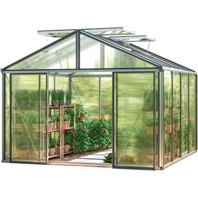 GFP Aluminium 3,11x3,11m Gewächshaus - Wetterfest & Langlebig GFP Aluminium 3,11x3,11m Gewächshaus - Wetterfest & Langlebig