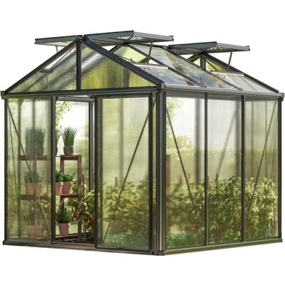 Serra Greenhouse 235x235cm - Pannelli in policarbonato antracite Serra Greenhouse 235x235cm - Pannelli in policarbonato antracite