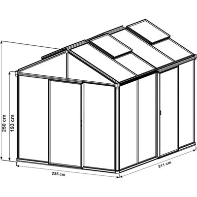 GFP Greenhouse 2.35x3.11m - Greenhouse GFP Greenhouse 2.35x3.11m - Greenhouse