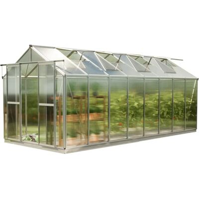 Serre GFP 2,56x5,13m en polycarbonate aluminium étanche - Vert - Publicité Serre GFP 2,56x5,13m en polycarbonate aluminium étanche - Vert - Publicité