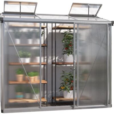 GFP Greenhouse 2.22x0.77m Aluminum Polycarbonate - Greenhouse GFP Greenhouse 2.22x0.77m Aluminum Polycarbonate - Greenhouse