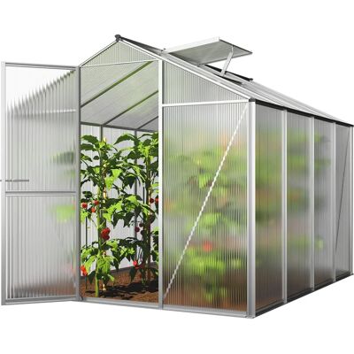 Serre GFP 192x256cm Aluminium Polycarbonate Résistant aux UV - Toute l'année - Publicité Serre GFP 192x256cm Aluminium Polycarbonate Résistant aux UV - Toute l'année - Publicité