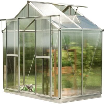 GFP Greenhouse 259x133cm Twin-wall Polycarbonate Aluminium - Weatherproof GFP Greenhouse 259x133cm Twin-wall Polycarbonate Aluminium - Weatherproof