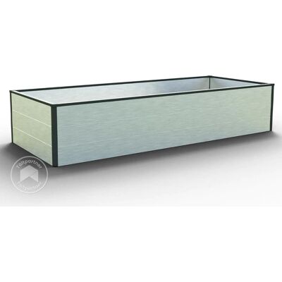 GFP Aluminium Raised Garden Bed - Natural - 195x99x39cm - Garden Bed GFP Aluminium Raised Garden Bed - Natural - 195x99x39cm - Garden Bed