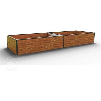 Cama de jardín elevada de aluminio GFP - Acabado madera - 0.99x2.97m - Impermeable, Bajo mantenimiento Cama de jardín elevada de aluminio GFP - Acabado madera - 0.99x2.97m - Impermeable, Bajo mantenimiento