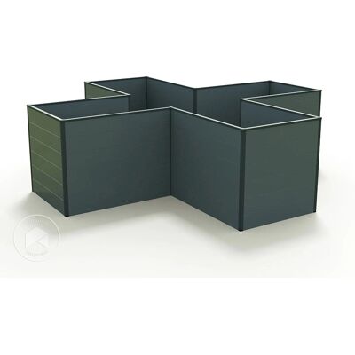 GFP Aluminium Raised Garden Bed - 2.25x2.25m Waterproof Anthracite GFP Aluminium Raised Garden Bed - 2.25x2.25m Waterproof Anthracite