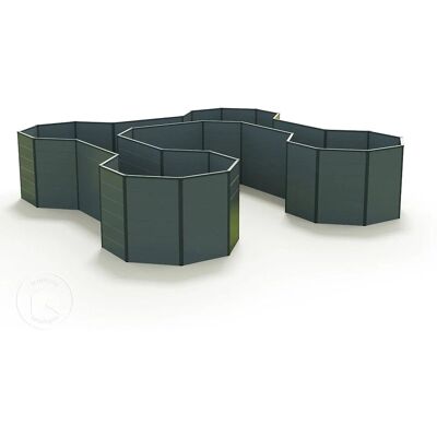 GFP Aluminium Raised Garden Bed - 3.32x3.32m, Anthracite Grey GFP Aluminium Raised Garden Bed - 3.32x3.32m, Anthracite Grey