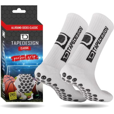 TapeDesign Meias Clássicas de Pegada para Homens - Futebol Botões de Borracha Antiderrapantes TapeDesign Meias Clássicas de Pegada para Homens - Futebol Botões de Borracha Antiderrapantes