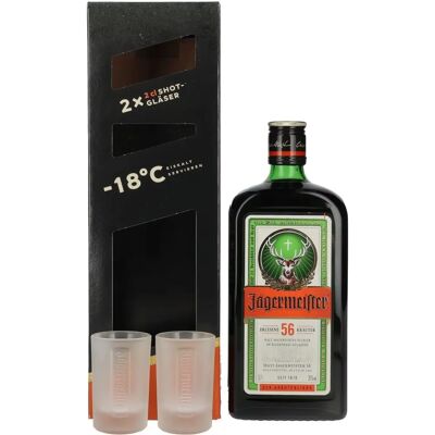 Jägermeister 35% Vol. 0,7l Cadeauset met 2 shotglazen Jägermeister 35% Vol. 0,7l Cadeauset met 2 shotglazen