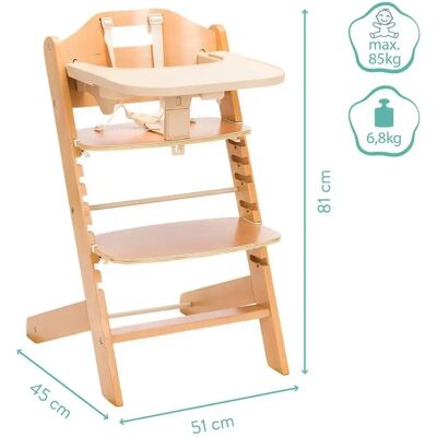 fillikid Pia Swing Hochstuhl - Natur Buchenholz, 3-in-1 fillikid Pia Swing Hochstuhl - Natur Buchenholz, 3-in-1