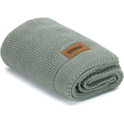 FILLIKID Coperta per bebè - Cotone biologico, 80x100cm, Verde - Coperta bebé FILLIKID Coperta per bebè - Cotone biologico, 80x100cm, Verde - Coperta bebé