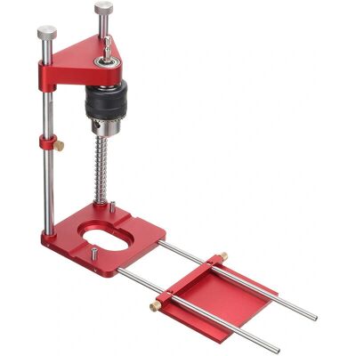 INSMA - Localizador de taladro ajustable de aluminio - Guía para carpintería - 8x8x25cm - Plantilla de perforación INSMA - Localizador de taladro ajustable de aluminio - Guía para carpintería - 8x8x25cm - Plantilla de perforación