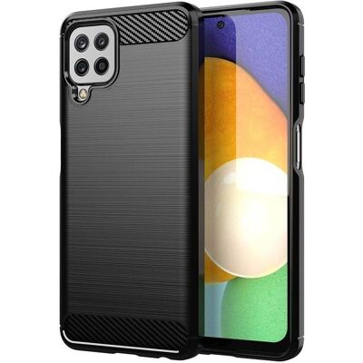 Hurtel Carbon Kotelo Joustava Suoja Samsung Galaxy A22 4G - Musta Hurtel Carbon Kotelo Joustava Suoja Samsung Galaxy A22 4G - Musta