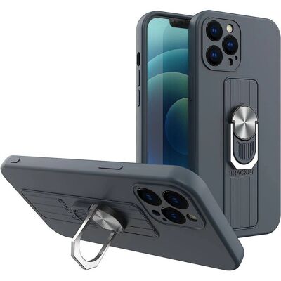 Coque en silicone bleu foncé Hurtel avec support pour Samsung Galaxy S21 Ultra 5G - Publicité Coque en silicone bleu foncé Hurtel avec support pour Samsung Galaxy S21 Ultra 5G - Publicité