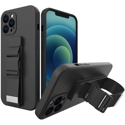 Plastikhus til iPhone X / Xs med strop - Sort Plastikhus til iPhone X / Xs med strop - Sort