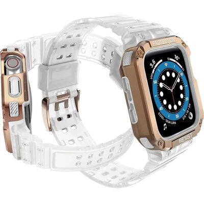 Hurtel Pink Protect Strap Band mit Gehäuse - Sportlicher Apple Watch Schutz Hurtel Pink Protect Strap Band mit Gehäuse - Sportlicher Apple Watch Schutz