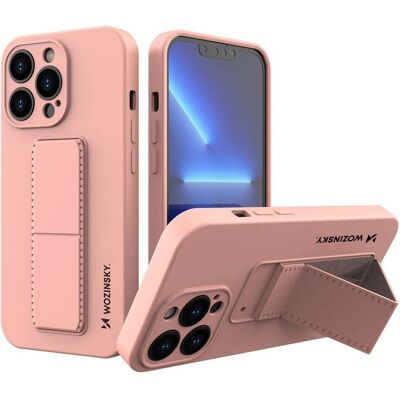Custodia in silicone rosa con support per iPhone 13 Pro Max Custodia in silicone rosa con support per iPhone 13 Pro Max