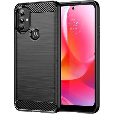 Coque en carbone noir Hurtel pour Motorola Moto G Power 2022 - Publicité Coque en carbone noir Hurtel pour Motorola Moto G Power 2022 - Publicité