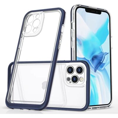 Hurtel iPhone 12 Pro Klarsicht 3in1 Hülle - Blau Hurtel iPhone 12 Pro Klarsicht 3in1 Hülle - Blau