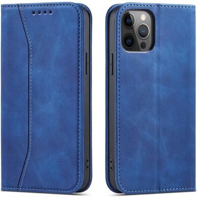 Hurtel Sininen Lompakkokotelo iPhone 12 Pro Max - Magnet, Teline, Suojaus Hurtel Sininen Lompakkokotelo iPhone 12 Pro Max - Magnet, Teline, Suojaus