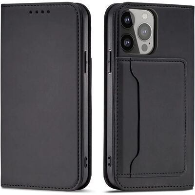 Hurtel Magnetisk Kortfodral för iPhone 13 Pro - Musta Hurtel Magnetisk Kortfodral för iPhone 13 Pro - Musta