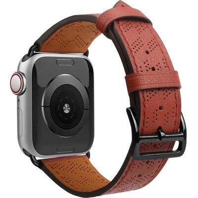 Hurtel Lederarmband für Apple Watch - Rot, 38/40/41mm - Klassischer Stil Hurtel Lederarmband für Apple Watch - Rot, 38/40/41mm - Klassischer Stil