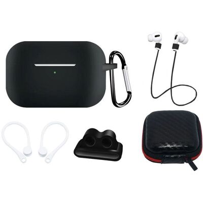 Sada silikonových pouzder Hurtel pro AirPods Pro 2 / Pro 1 - Černá Sada silikonových pouzder Hurtel pro AirPods Pro 2 / Pro 1 - Černá
