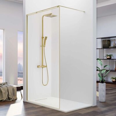 KASSANDRA Panel Fijo de Ducha 90cm Oro - Mampara Moderna KASSANDRA Panel Fijo de Ducha 90cm Oro - Mampara Moderna