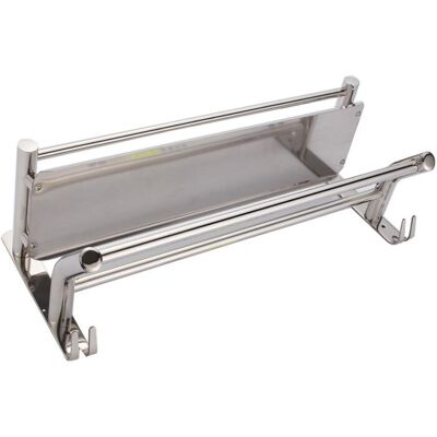 Linghhang - Chrome Towel Rack with Shelf - Towel Rack Linghhang - Chrome Towel Rack with Shelf - Towel Rack