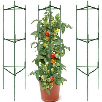 Linghhang - Paquete de 3 Soportes para Plantas - Verde - Tomate - Jaulas Linghhang - Paquete de 3 Soportes para Plantas - Verde - Tomate - Jaulas