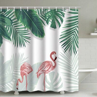 Numb Flamingo Bruseforhæng - Vandtæt Stoff med 12 Hager - 180*200cm Numb Flamingo Bruseforhæng - Vandtæt Stoff med 12 Hager - 180*200cm