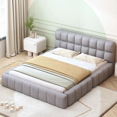 WISHDOR - Letto imbottito - Gris - 140x200 cm - bed WISHDOR - Letto imbottito - Gris - 140x200 cm - bed