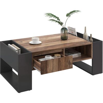 MODFU - CT-106 - 106,4 x 40 x 60 cm - madera-gris-negro - mesa de centro MODFU - CT-106 - 106,4 x 40 x 60 cm - madera-gris-negro - mesa de centro