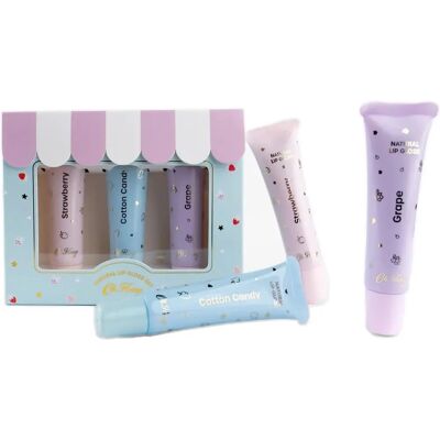 Oh Flossy Lip Gloss - 3er-Pack - Erdbeere/Zuckerwatte/Traube - Lipgloss, Nicht Haftend Oh Flossy Lip Gloss - 3er-Pack - Erdbeere/Zuckerwatte/Traube - Lipgloss, Nicht Haftend
