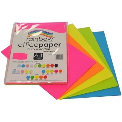 Rainbow A4 Copy Paper 75gsm - Fluoro Color Rainbow A4 Copy Paper 75gsm - Fluoro Color