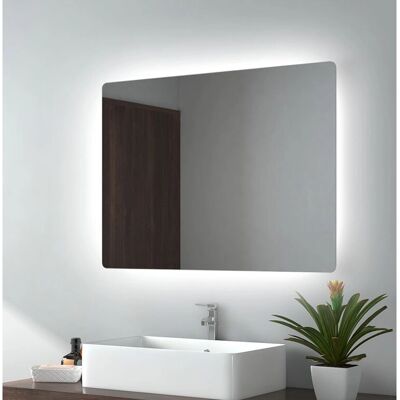 Espejo de baño Emke 80x60cm Luz fría LED Espejo de baño Emke 80x60cm Luz fría LED