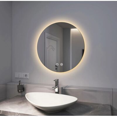 Specchio da bagno LED rotondo Emke - Tattile, 60cm Specchio da bagno LED rotondo Emke - Tattile, 60cm