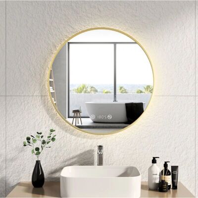 Emke - Espejo de baño LED redondo con control táctil - Diámetro 70cm Emke - Espejo de baño LED redondo con control táctil - Diámetro 70cm