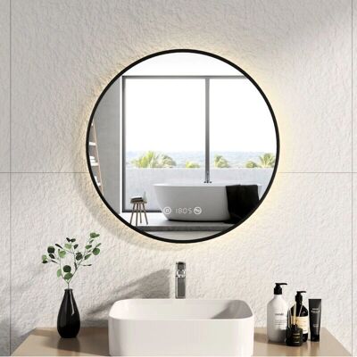 Espejo de baño LED Emke - Táctil, Antivaho, Ajustable, 70cm Negro Espejo de baño LED Emke - Táctil, Antivaho, Ajustable, 70cm Negro