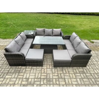 Fimous 11-Sitzer Gartentisch-Set - Rattan Möbel Outdoor Fimous 11-Sitzer Gartentisch-Set - Rattan Möbel Outdoor