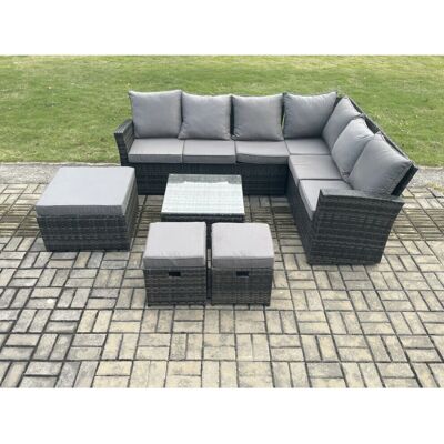 Fimous - Rattan Garden Furniture Set - Dunkelgrau Fimous - Rattan Garden Furniture Set - Dunkelgrau
