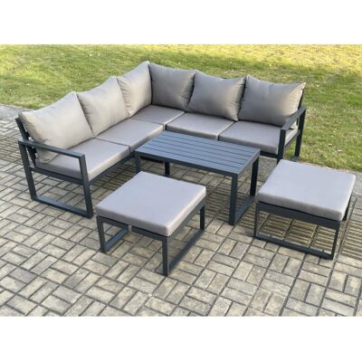 Fimous - Aluminium Outdoor Garden Furniture Set - Dark Grey Fimous - Aluminium Outdoor Garden Furniture Set - Dark Grey
