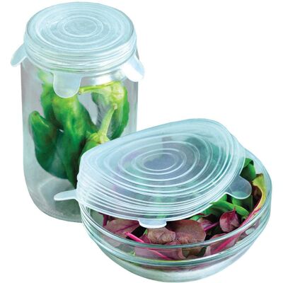 Appetito Housses en Silicone pour Aliments Ensemble de 6 - Réutilisables, Sans BPA - Publicité Appetito Housses en Silicone pour Aliments Ensemble de 6 - Réutilisables, Sans BPA - Publicité