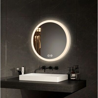Espejo de baño Emke - 50cm Redondo LED, Control táctil, Antivaho, 3 Colores de luz - Modern Espejo de baño Emke - 50cm Redondo LED, Control táctil, Antivaho, 3 Colores de luz - Modern