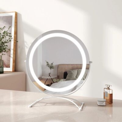 EMKE - LED Kosmetikspiegel - 360° - 3 Farbtemperaturen - Make-up Spiegel EMKE - LED Kosmetikspiegel - 360° - 3 Farbtemperaturen - Make-up Spiegel