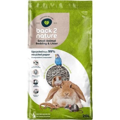 Back 2 Nature Recycled Paper Pellets 20 L - Bedding Back 2 Nature Recycled Paper Pellets 20 L - Bedding